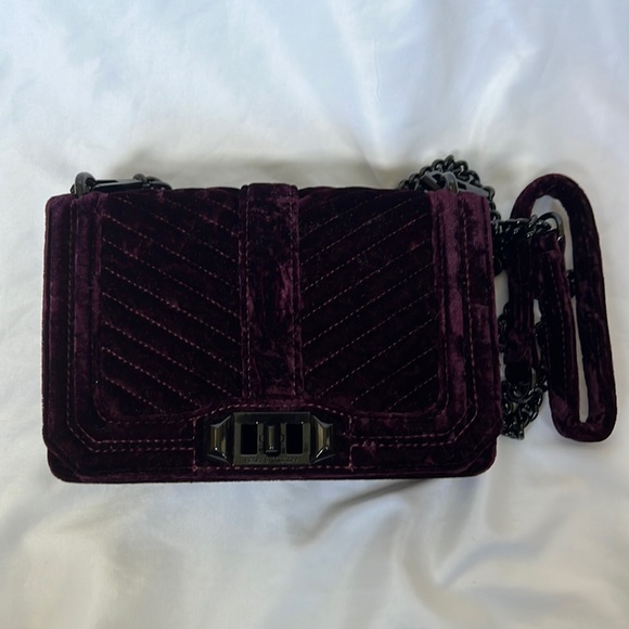 Rebecca Minkoff Handbags - Rebecca Minkoff Velvet Love Small Chevron Quilted Crossbody Bag
